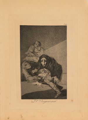 El vergonzoso (tavola 54 da Los Caprichos)