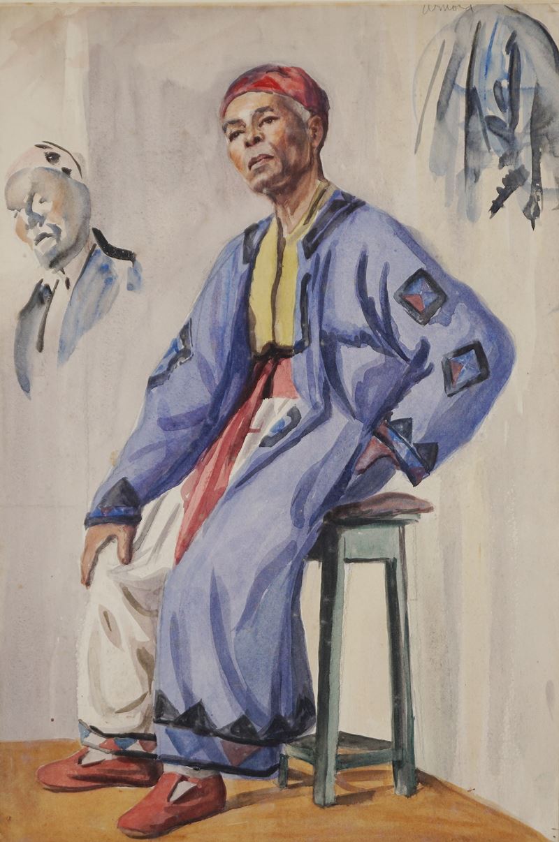 Figure in abito orientale e abito scozzese