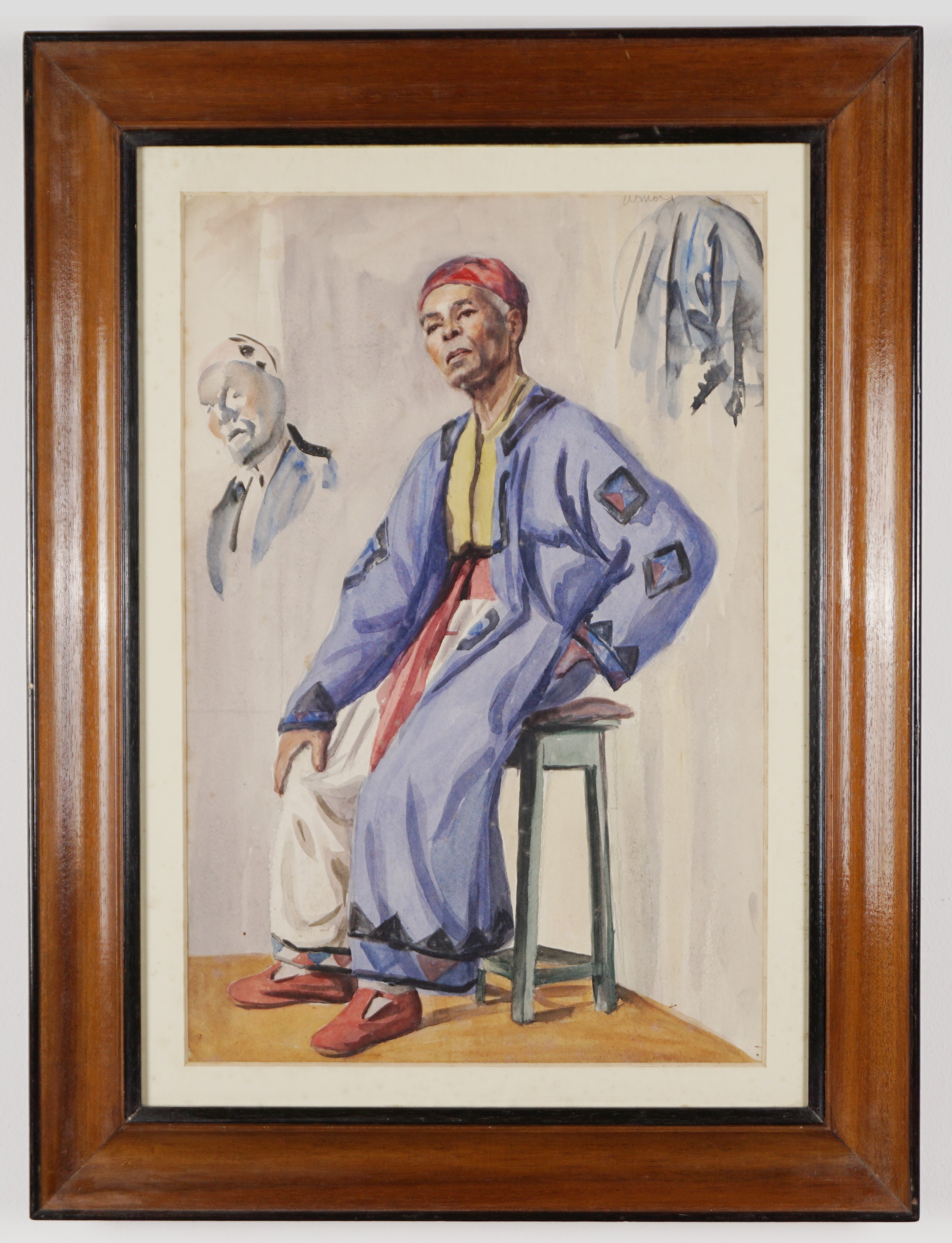 Figure in abito orientale e abito scozzese