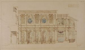 Prospetto longitudinale della Chiesa Parrocchiare di Carenno