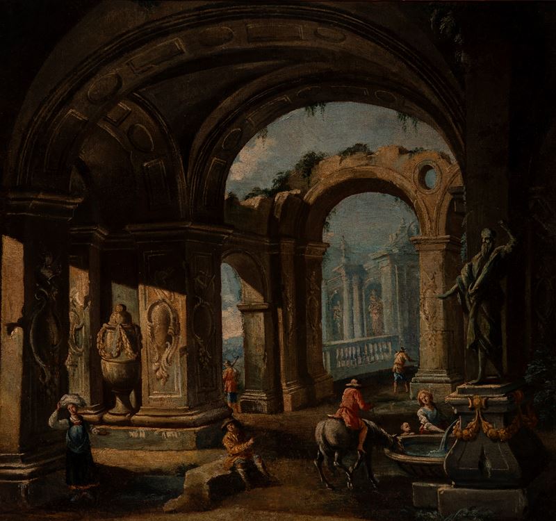 Capriccio architettonico con figure
