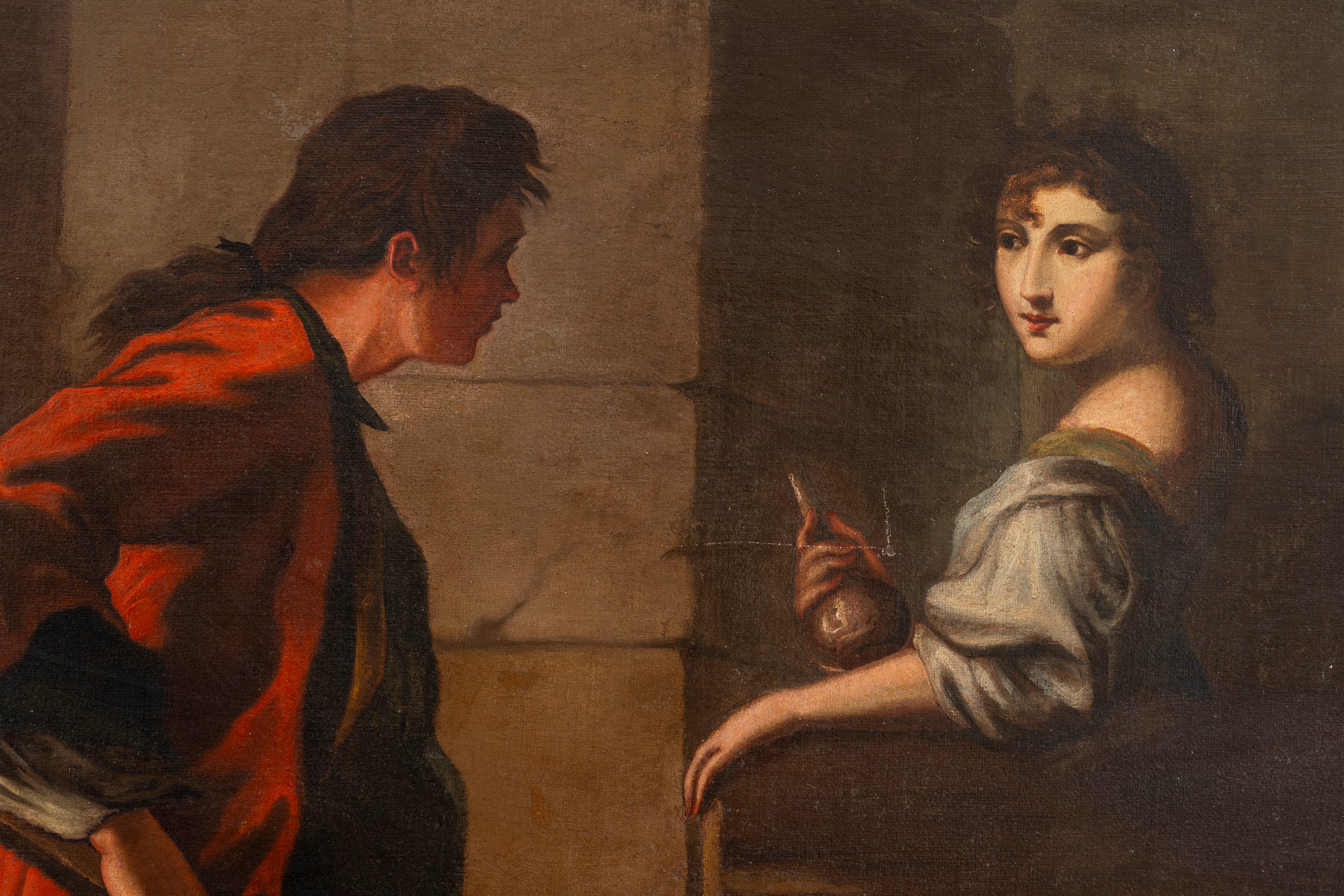 Scuola Italiana, Secolo XVIII - Scena di Genere con Due Popolani