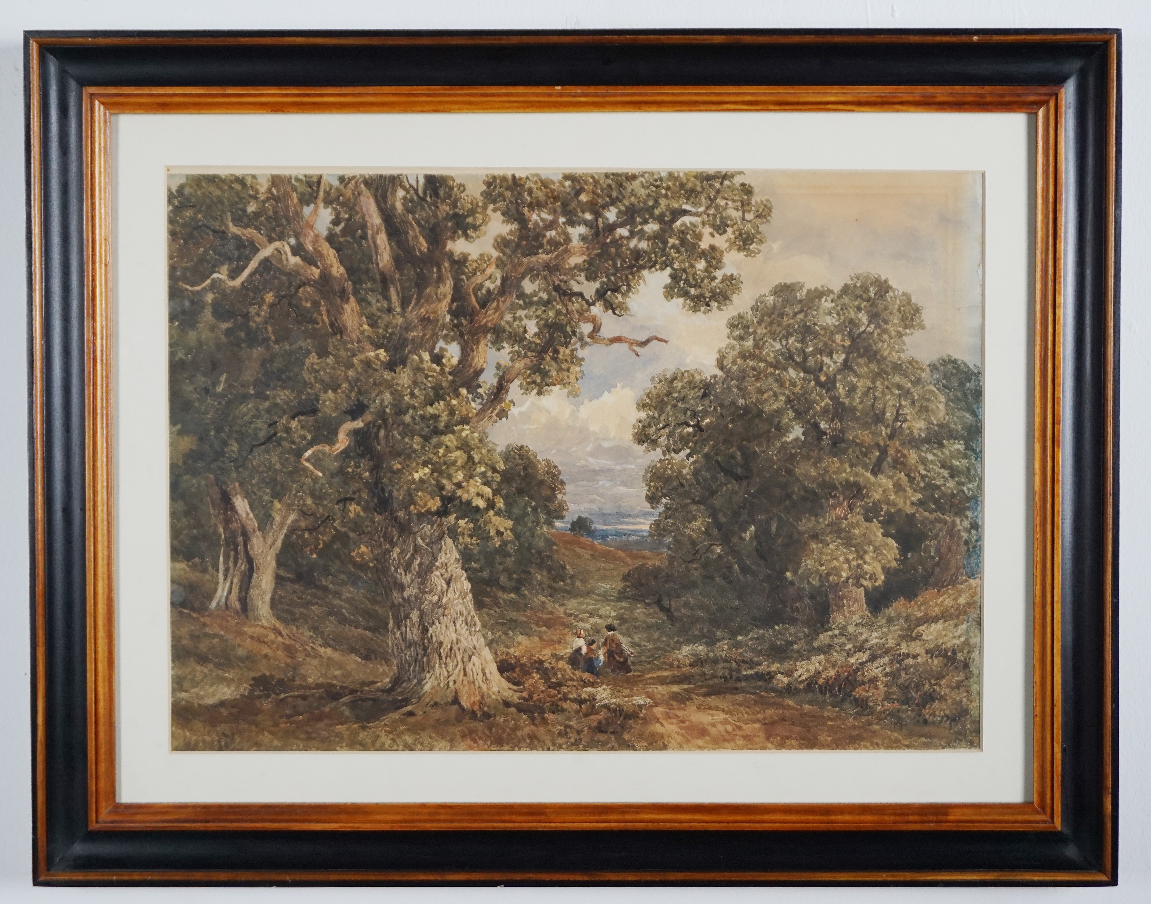 Scuola Inglese, Secolo XIX - Scuola inglese, Paesaggio boschivo con viandanti