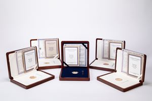 Lotto delle 5 medaglie della serie "2000 - III Millennio", serie speciale in edizione limitata.