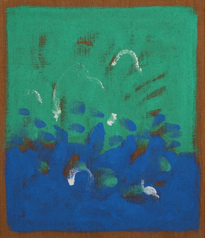 Senza titolo (terre colorate su tela di juta, 1969)