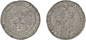 FERRANTE II GONZAGA (1575 - 1630) - Lira anselmina, s.d., Guastalla.