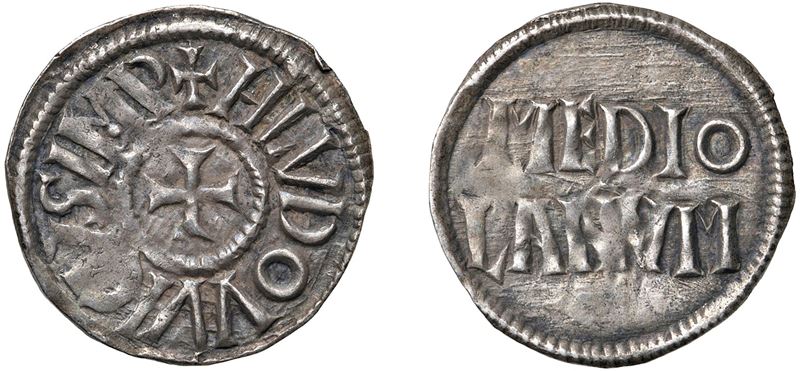 LUDOVICO I, il Pio Imperatore e Re d'Italia (814 - 840) – Denaro, s.d., Milano.