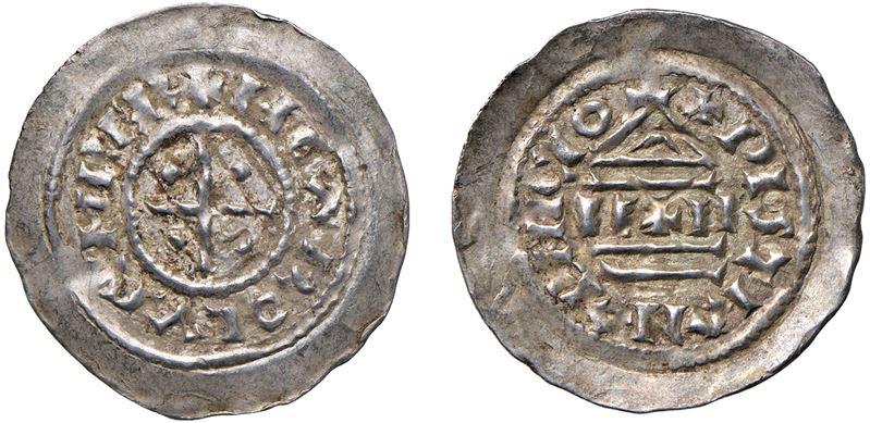 CARLO IL CALVO, Imperatore e Re d'Italia (875 - 877) – Denaro largo, s.d., Milano.