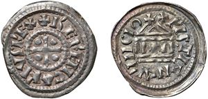 BERANGARIO I DEL FRIULI, Re d'Italia (898 - 900) &ndash; Denaro scodellato, s.d., Milano.