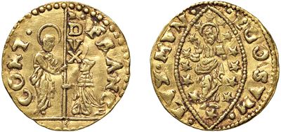 FRANCESCO CONTARINI, Doge XCV (1623 - 1624), ¼ zecchino in oro, Venezia