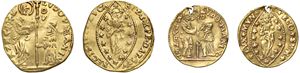 LUDOVICO MANIN, doge CXX (1789 - 1797) &ndash; Lot of two coins: zecchino and &frac12; zecchino, sd, Venice.