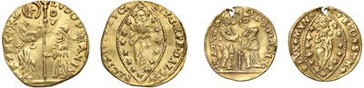 LUDOVICO MANIN, Lotto di due monete: zecchino e ½ zecchino in oro, Venezia, s.d.
