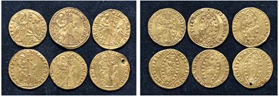 Lotto di 6 ducati/zecchini, monetazione della Repubblica di Venezia (XIV – XVIII sec.), in oro