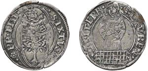 SIXTUS IV, Francesco Della Rovere (1471 - 1484) &ndash; Papal Bolognino, n.d., Viterbo.