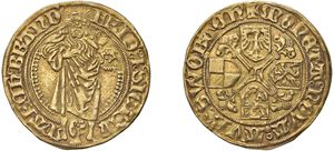 BRANDENBURG FRANCONIA - FREDERICK OF ANSBACH AND SIGISMUND OF KULMBACH (1486-1495) &ndash; Goldgulden, Schwabach.