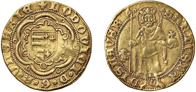 Lodovico I, Gulden in oro, s.d., Buda o Pecs