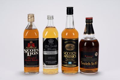Selezione di Whisky, 4 Bottiglie assortite