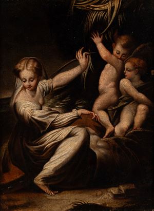 Santa Caterina d'Alessandria con angeli