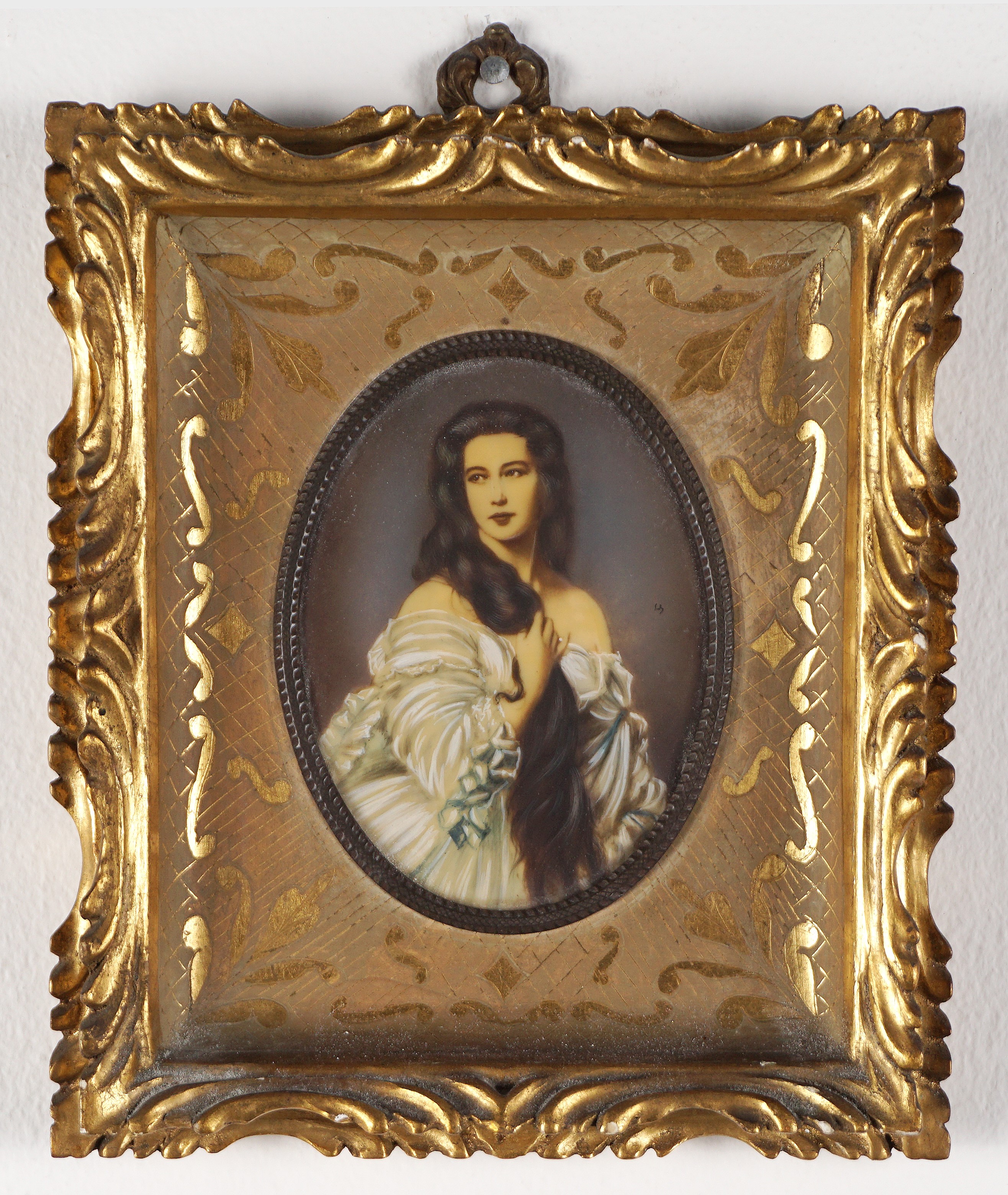 Gruppo di tre fotominiature ritoccate a mano