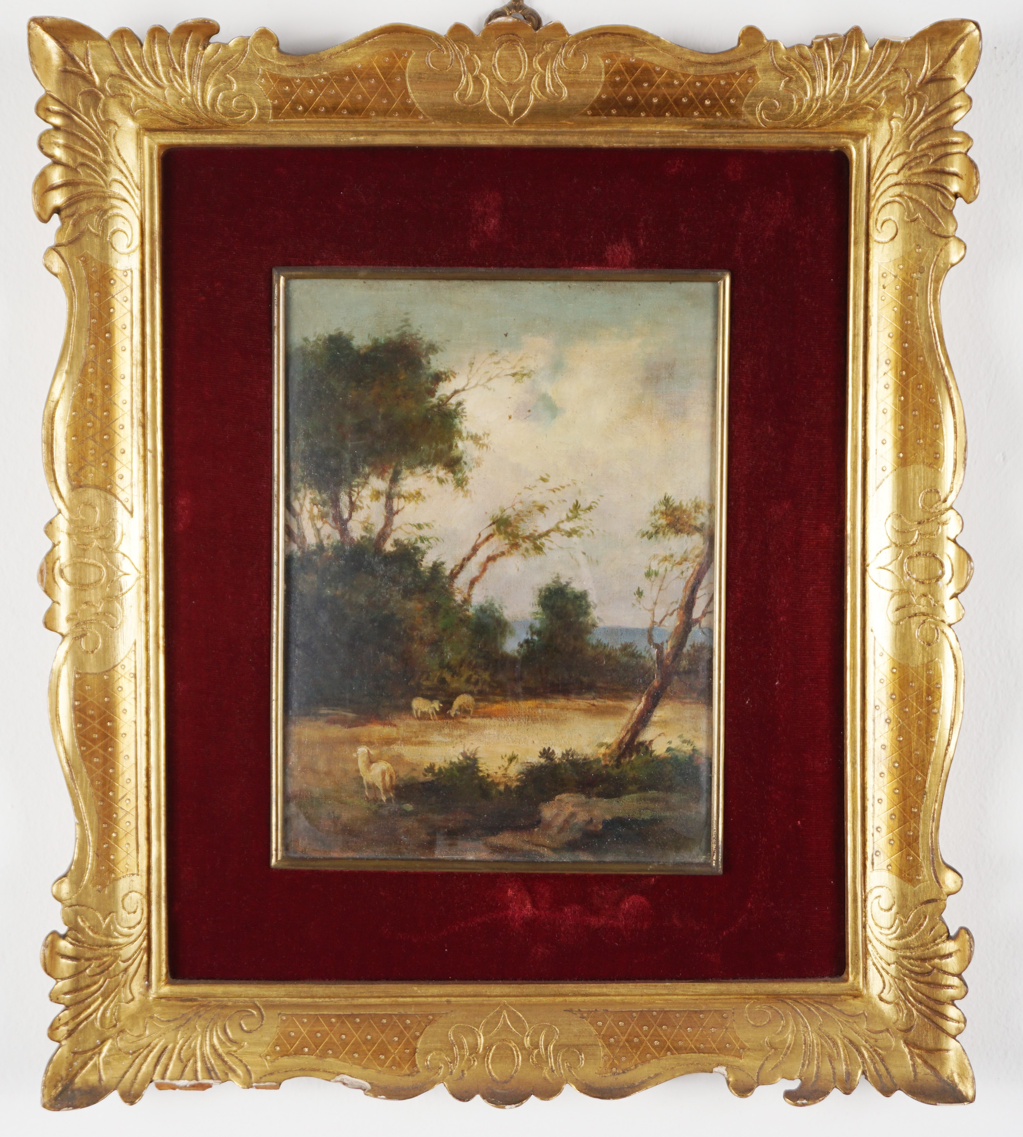 Paesaggi boschivi con pecore