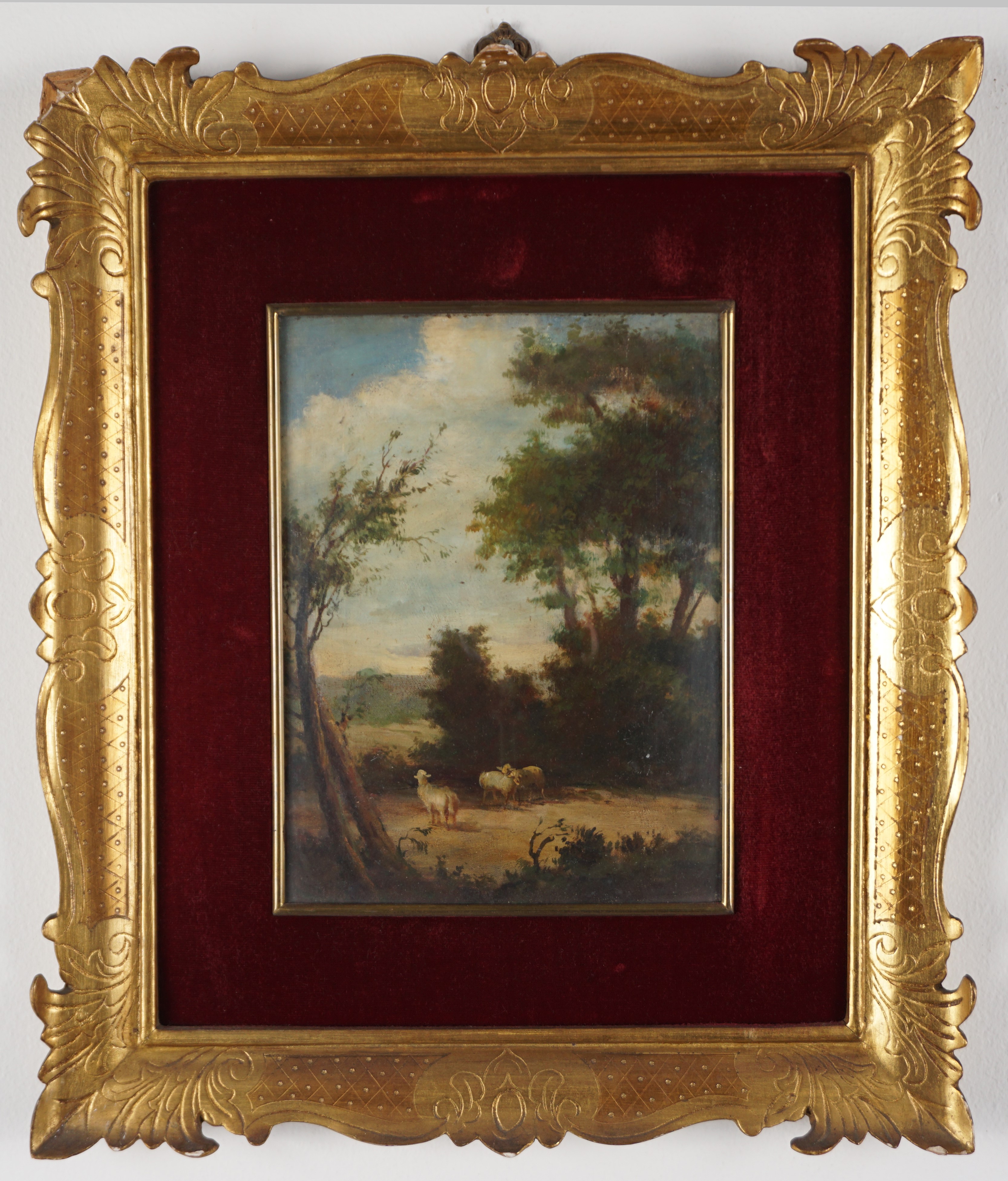 Paesaggi boschivi con pecore