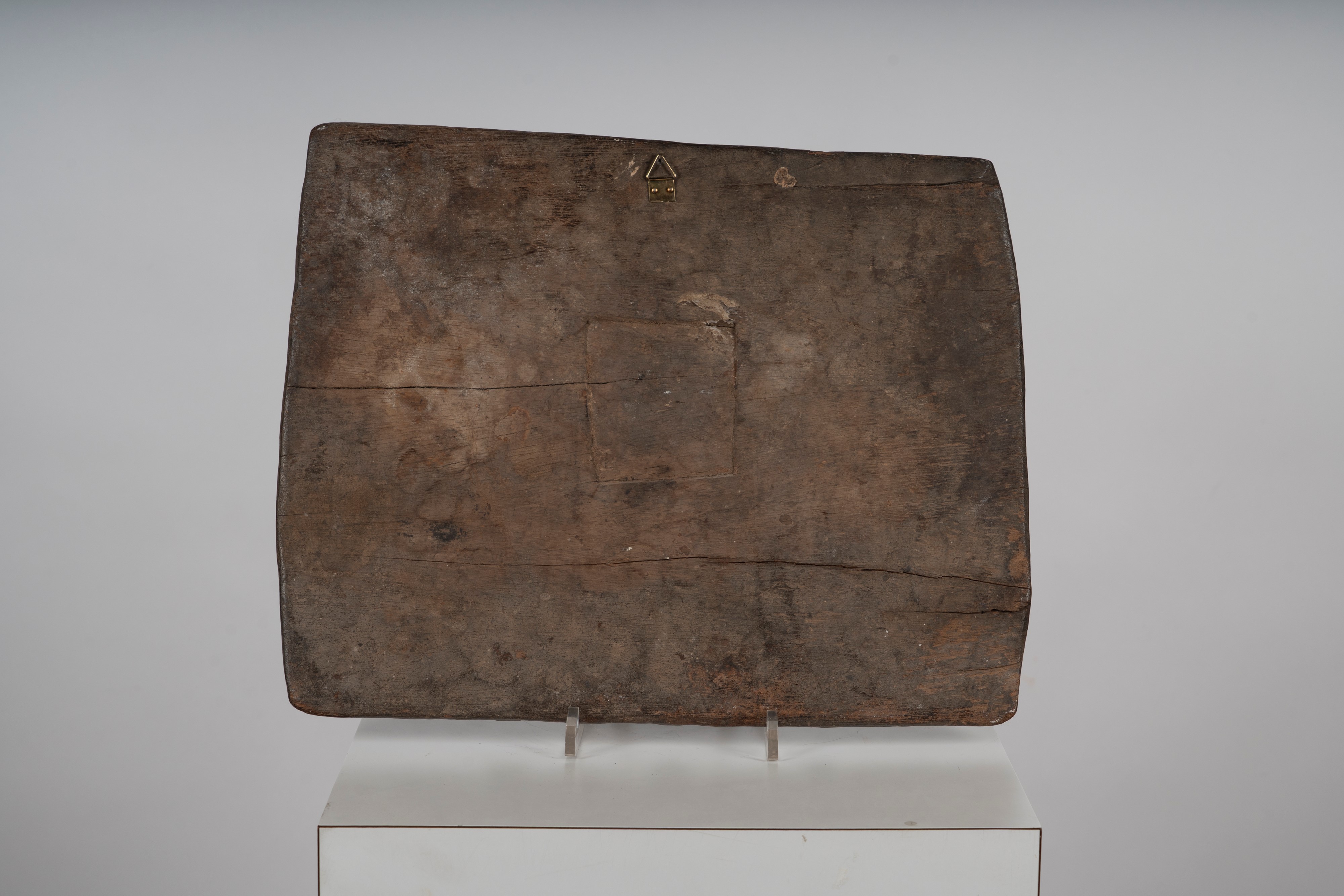 Yoruba, Nigeria - Vassoio da cerimonia in legno a patina scura, rettangolare