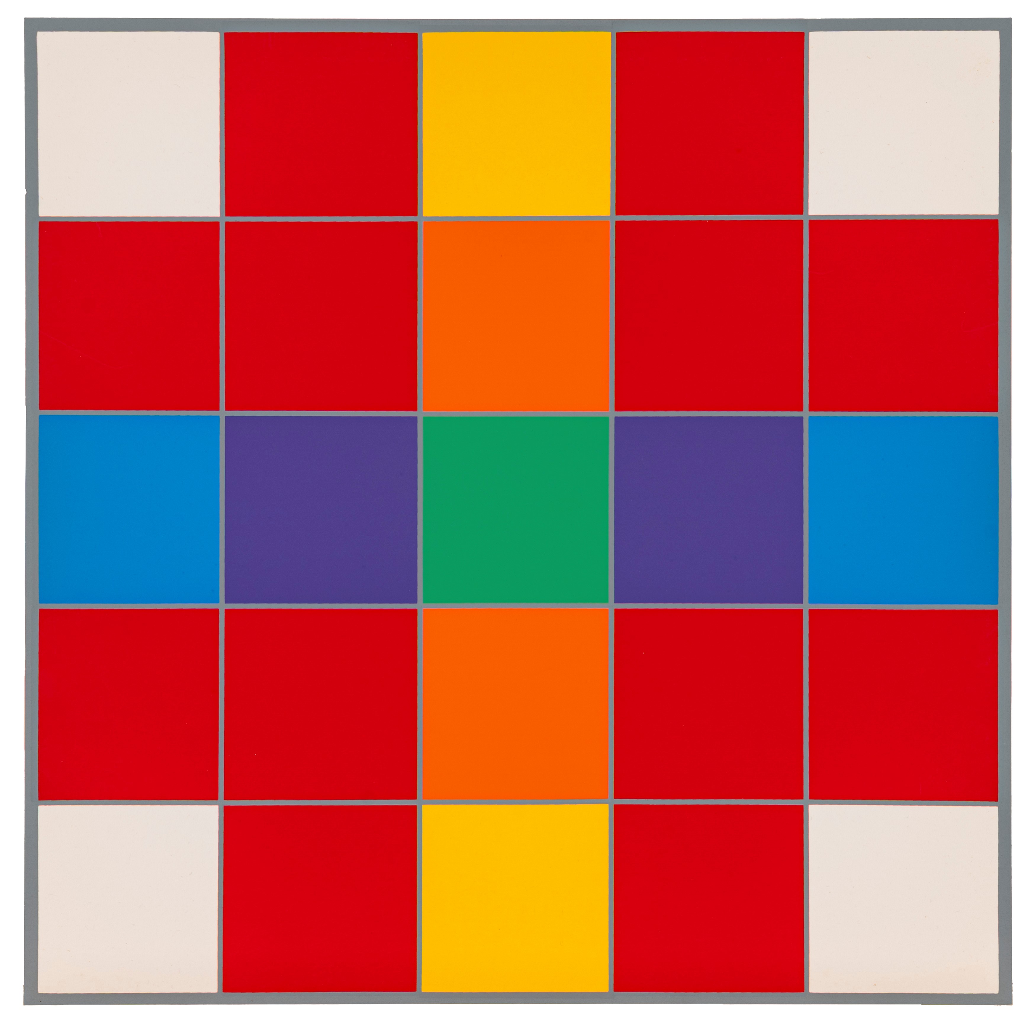 Paolo Minoli - Cartella con sei serigrafie a colori numerate (A-F), 1975