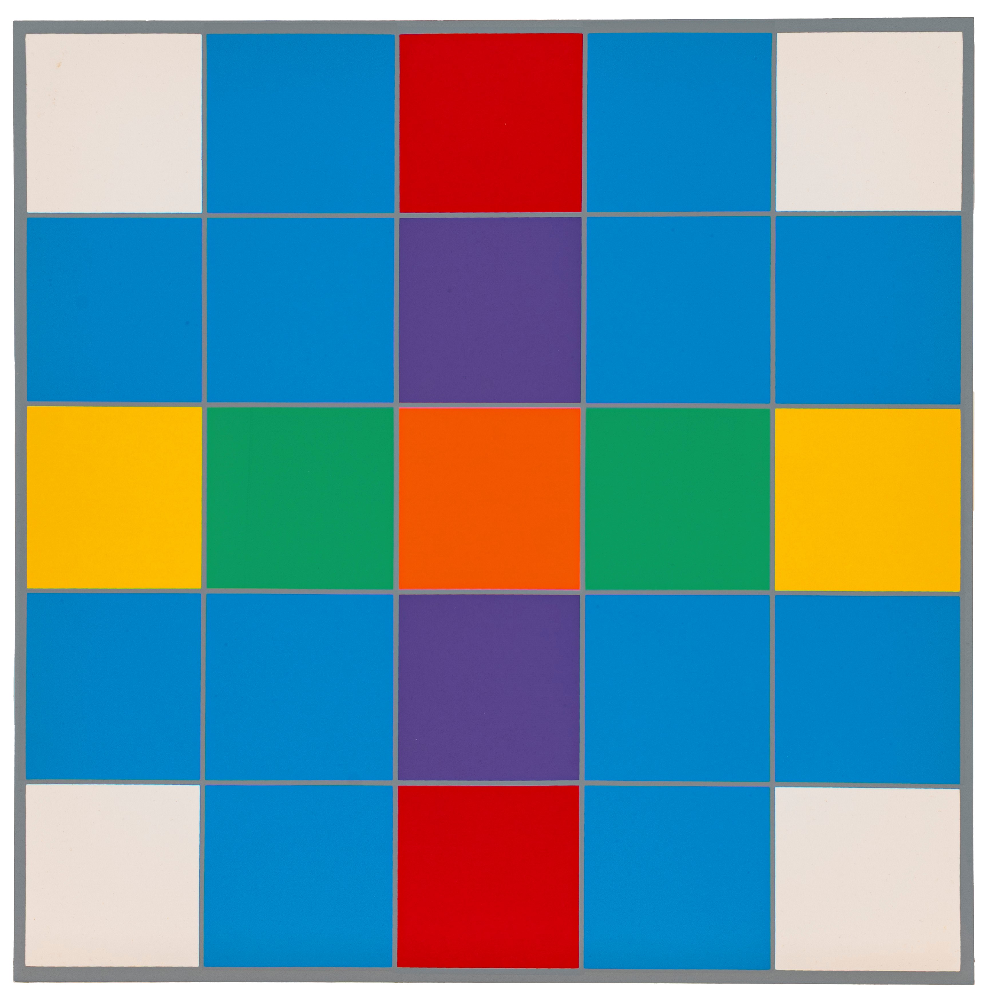 Paolo Minoli - Cartella con sei serigrafie a colori numerate (A-F), 1975