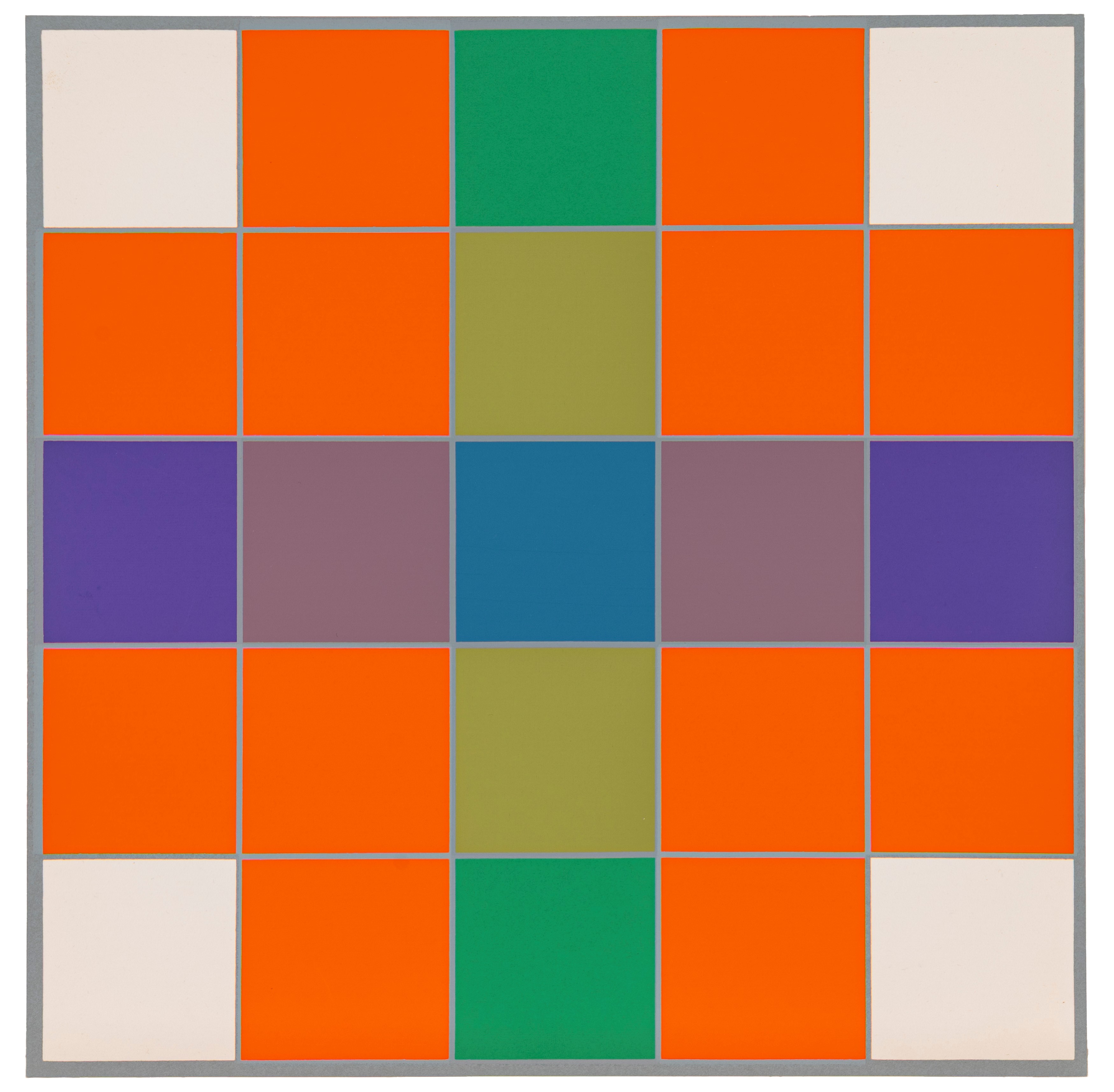 Paolo Minoli - Cartella con sei serigrafie a colori numerate (A-F), 1975