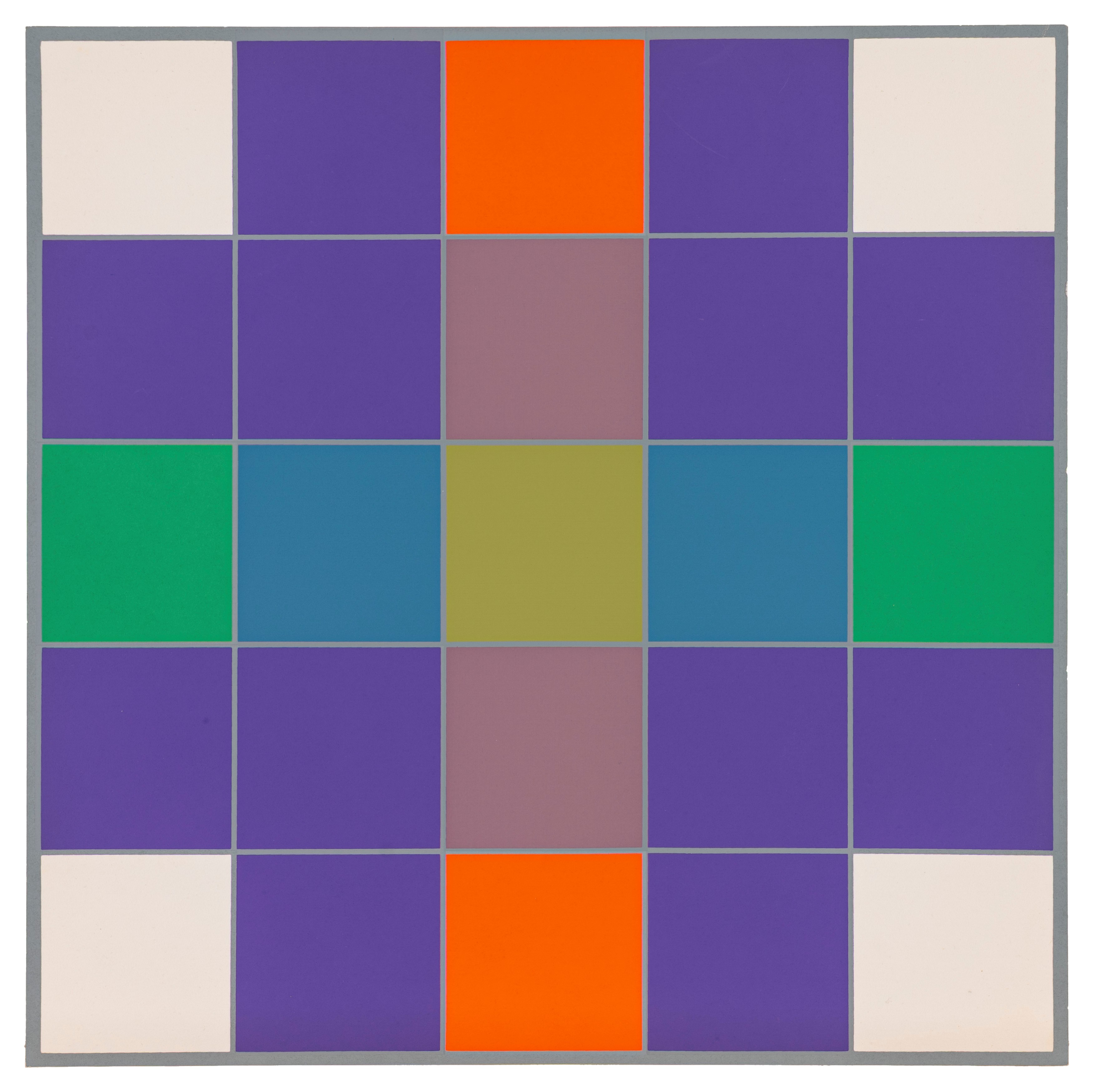 Paolo Minoli - Cartella con sei serigrafie a colori numerate (A-F), 1975