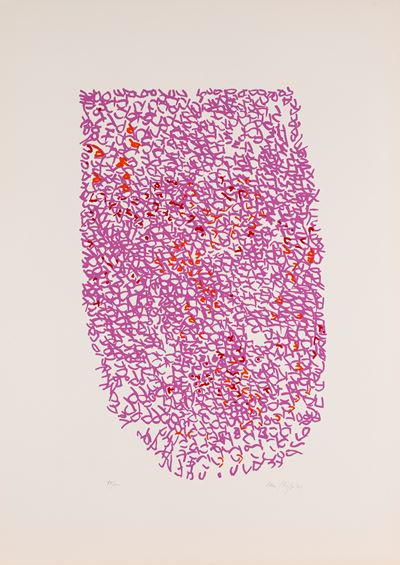 Composizione rosa, litografia a colori (95/100), 1971