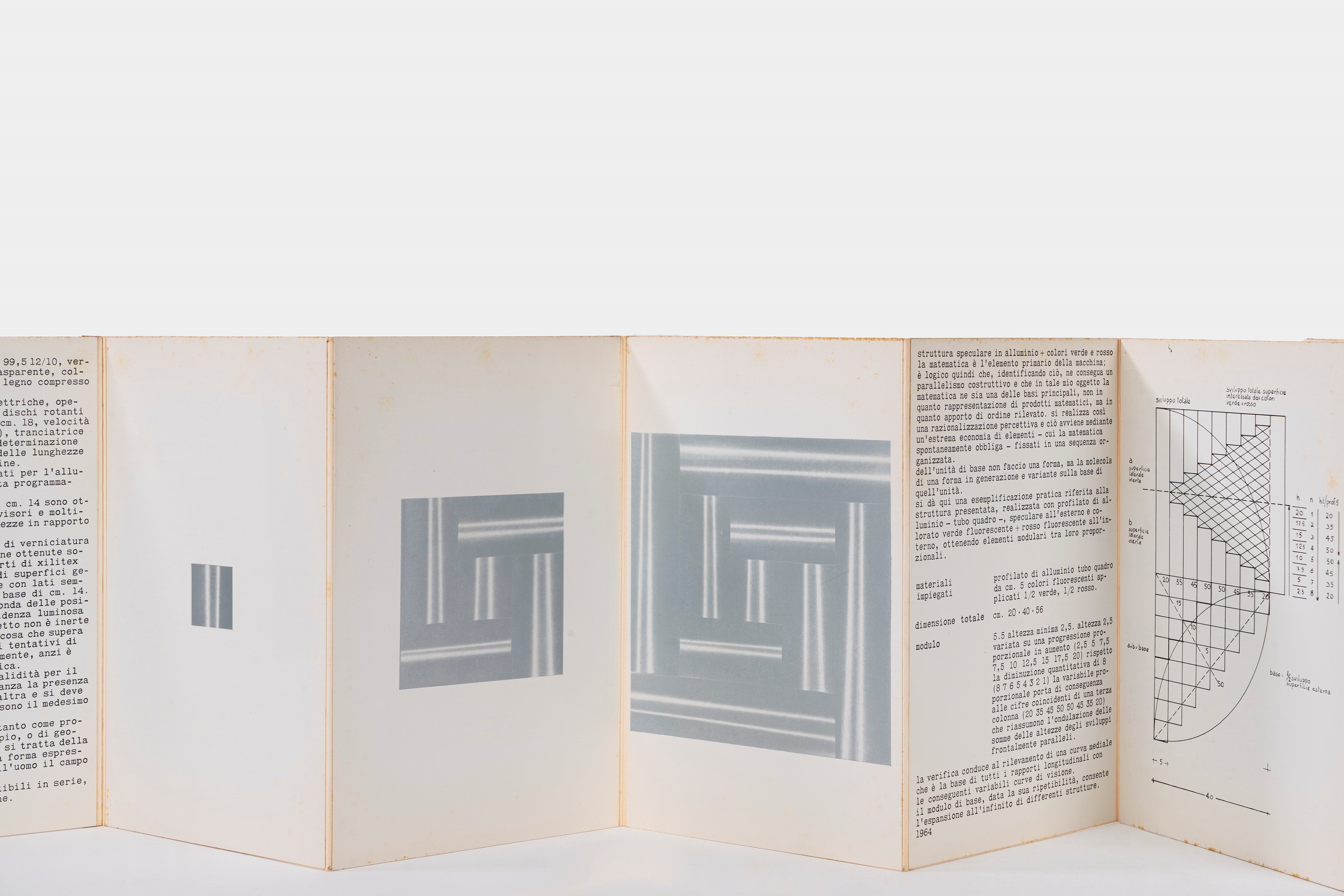 Getulio Alviani - Programmazioni Plastiche, serigrafia su leporello
