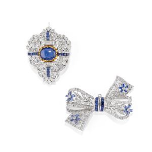 Due spille con zaffiri