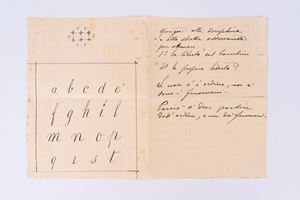 Lettera con esercizi e disegno