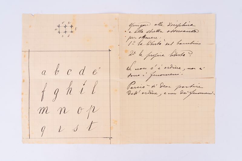 Lettera con esercizi e disegno