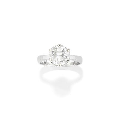 Anello in oro bianco 18k con diamante, taglio brillante