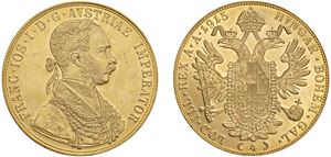 FRANCESCO GIUSEPPE I D'ASBURGO (1848-1916) - 4 Ducati 1915 (riconio).