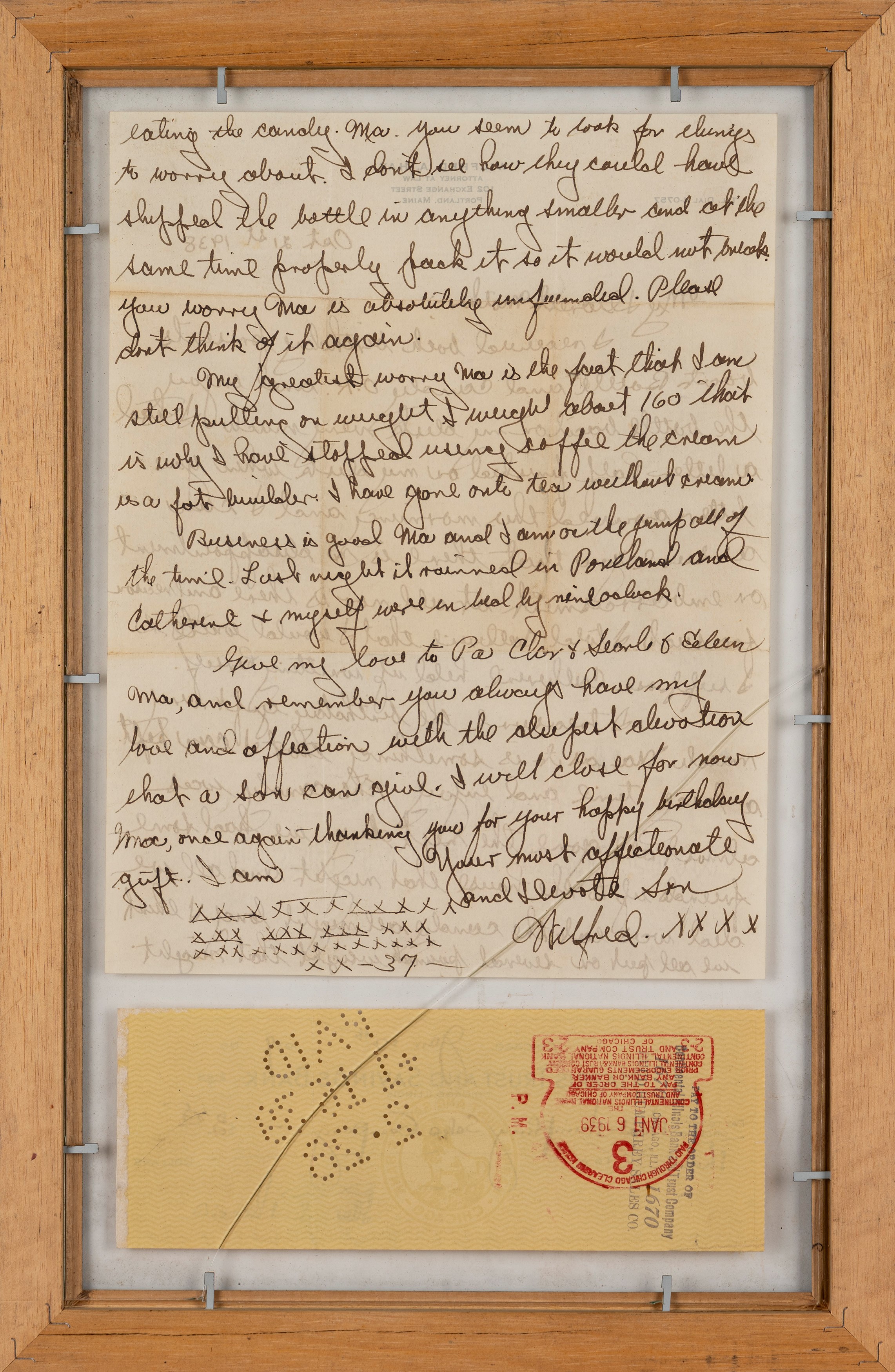 Assegno firmato da P. Harris