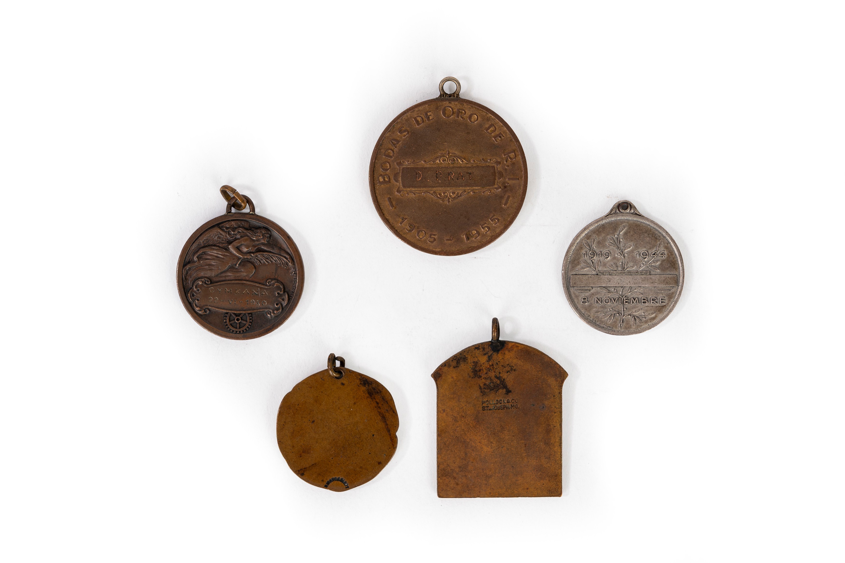 Serie di cinque medaglie celebrative