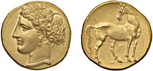 CARTAGINE &ndash; Triemistatere (shekel), circa 260 a.C., Cartagine.