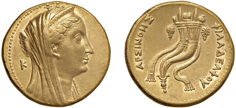 EGITTO - TOLOMEO II (285-246 a.C.) - Mnaieion o ottodramma in nome di Arsinoe II. Emissione conia...