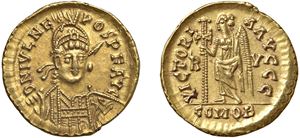 IMPERO ROMANO D'OCCIDENTE &ndash; GIULIO NEPOTE (474-475) &ndash; Solido, s.d., Ravenna.