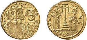 IMPERO BIZANTINO &ndash; COSTANTE II (661-668) &ndash; Solido, s.d., Costantinopoli.