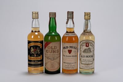 Selezione di Whisky, 4 bottiglie di varietà diverse