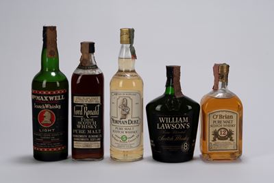 Selezione di Whisky in bottiglie da 0,70l e 0,75l, varie etichette