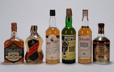Selezione di Whisky, assortimento di sei bottiglie