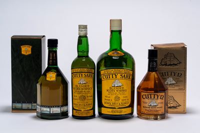 Selezione di Whisky Cutty Sark, includente quattro bottiglie