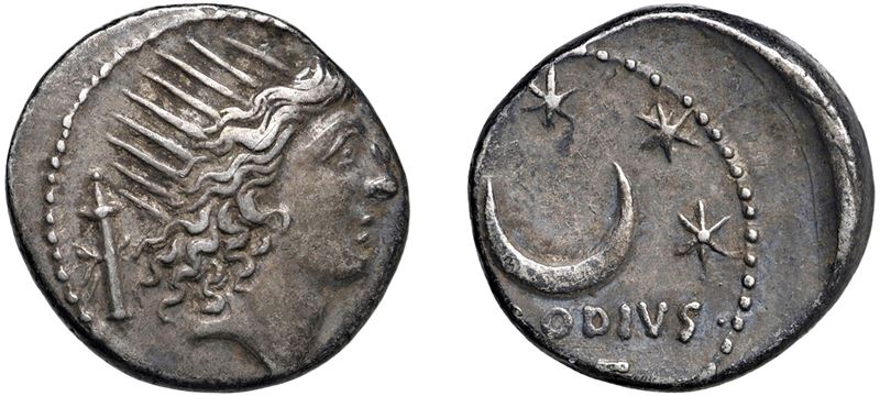 GENS CLAUDIA – C. Clodius M.f. Turrinus (42 a.C.) - Denario. Roma.