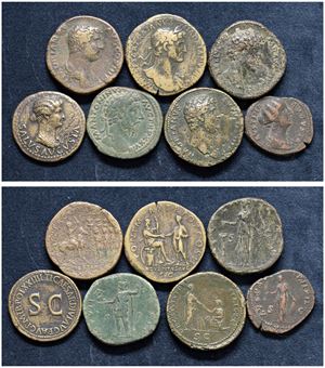 Interessante lotto di 7 bronzi imperiali.