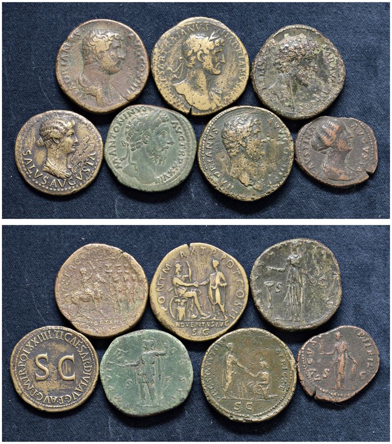 Interessante lotto di 7 bronzi imperiali.